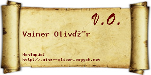 Vainer Olivér névjegykártya